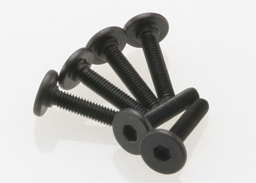 Traxxas 3646 - Screws 3x15mm flat-head machine (hex drive) (6) (769059127345)