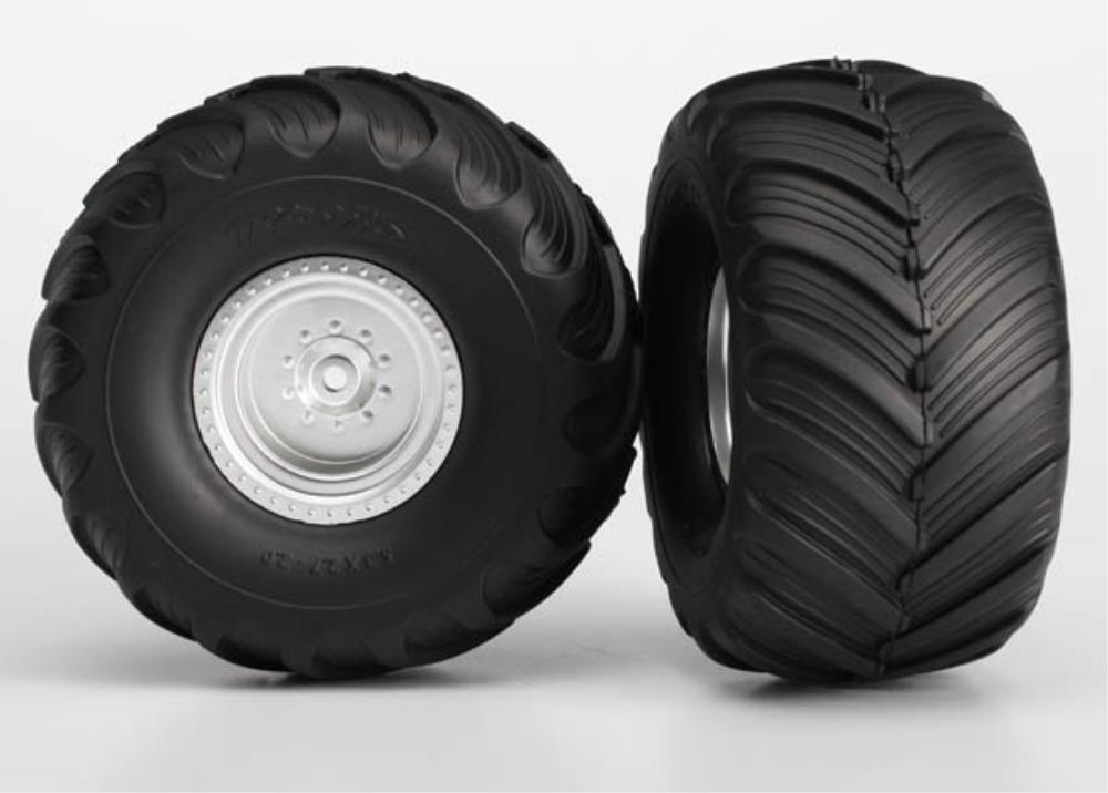 Traxxas 3663-WHT Monster Truck Wheels & Terra Groove Tires (2) - Hobby City NZ