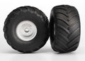 Traxxas 3665 - Satin Chrome Wheels Terra Groove Dual Profile Tires (769059487793)