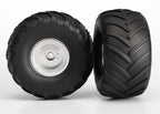 Traxxas Satin Chrome Wheels Terra Groove Dual Profile RC Wheel & Tyre Set (2)
