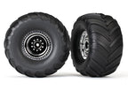 Traxxas Chrome Wheels Terra Groove Dual Profile Assembled RC Wheel & Tyre Set (2)