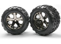 Traxxas 3668A - 2.8' All-Star Black Chrome Wheels Talon Tires Foam Inserts (Electric Rear) (2) (7540677869805)