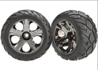 Traxxas All-Star Black Chrome Anaconda RC Wheel & Tyre Set (2)
