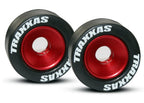 Traxxas Red-Anodised Aluminium Wheels & Rubber Tyres Assembled RC Wheel & Tyre Set (2)