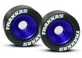 Traxxas 5186A - Wheels Aluminum (Blue-Anodized) Rubber Tires (2) (769252229169)