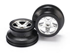 Traxxas SCT Satin Chrome Black Beadlock Dual Profile 2.2in Front RC Wheel (2)