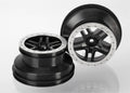 Traxxas SCT Split-Spoke Black Satin Chrome Beadlock Style Dual Profile RC Wheel (2)