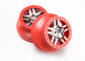 Traxxas 6872A - Wheels Sct Split-Spoke Chrome Red Beadlock Style Dual Profile (8338403688685)