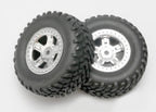 Traxxas SCT Satin Chrome Assembled RC Wheel & Tyre Set (2)