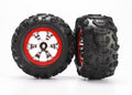 Traxxas Geode Chrome Red Beadlock Style Canyon AT RC Wheel & Tyre Set (2) (2)