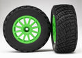 Traxxas 7473X - Green Wheels Bfgoodrich Rally Gravel Pattern Tires (2) (8827978744045)
