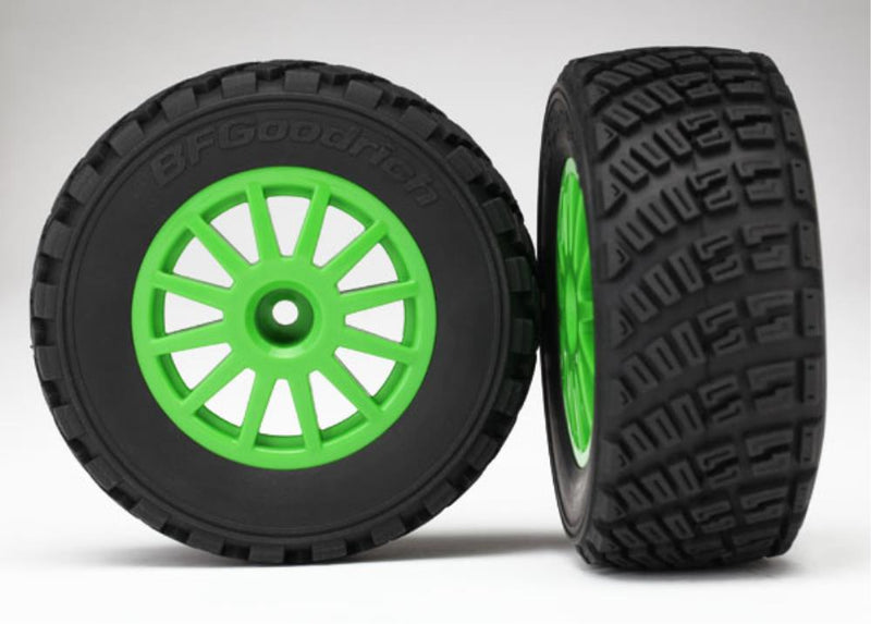 Traxxas 7473X - Green Wheels Bfgoodrich Rally Gravel Pattern Tires (2)