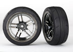 Traxxas Split-Spoke Black Chrome 1.9in Front RC Wheel & Tyre Set (2)