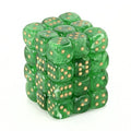 Chessex Vortex 12mm d6 Green/gold Dice Block (36 dice)