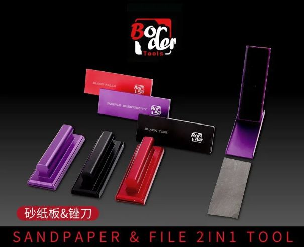 Border Model BD0097 Grinding Plate and Sandpaper 2in1 Tool - Fine Grit (Purple)
