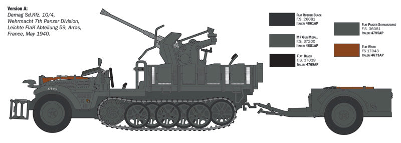 Italeri SDKFZ 10/4- FLAK30 W/CREW (4)