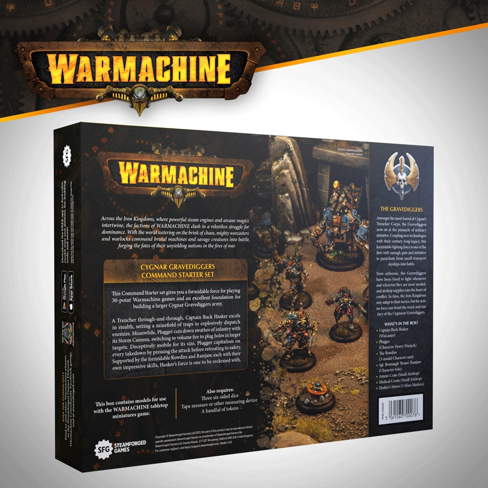 Steamforged Games SFIK-CGN222 Warmachine Cygnar Gravediggers Command Starter