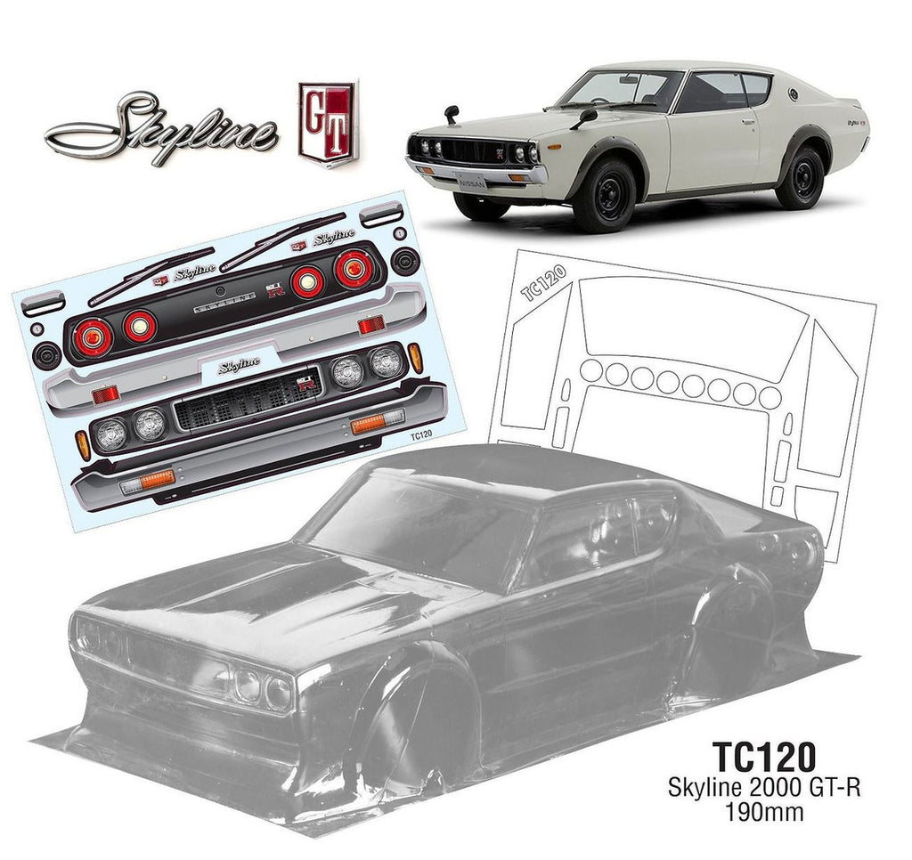 Team C Nissan Skyline 2000 GT-R 190mm RC Car Body 1/10 Scale