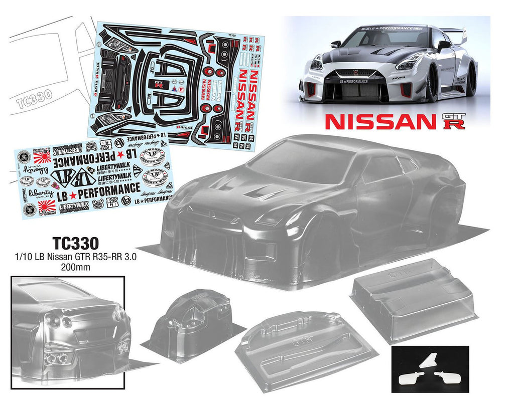 Team C TC330 1/10 LB Nissan GTR R35-RR 3.0 200mm (8319243256045)