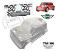 Team C Mini Cooper WB 210mm RC Car Body 1/10 Scale