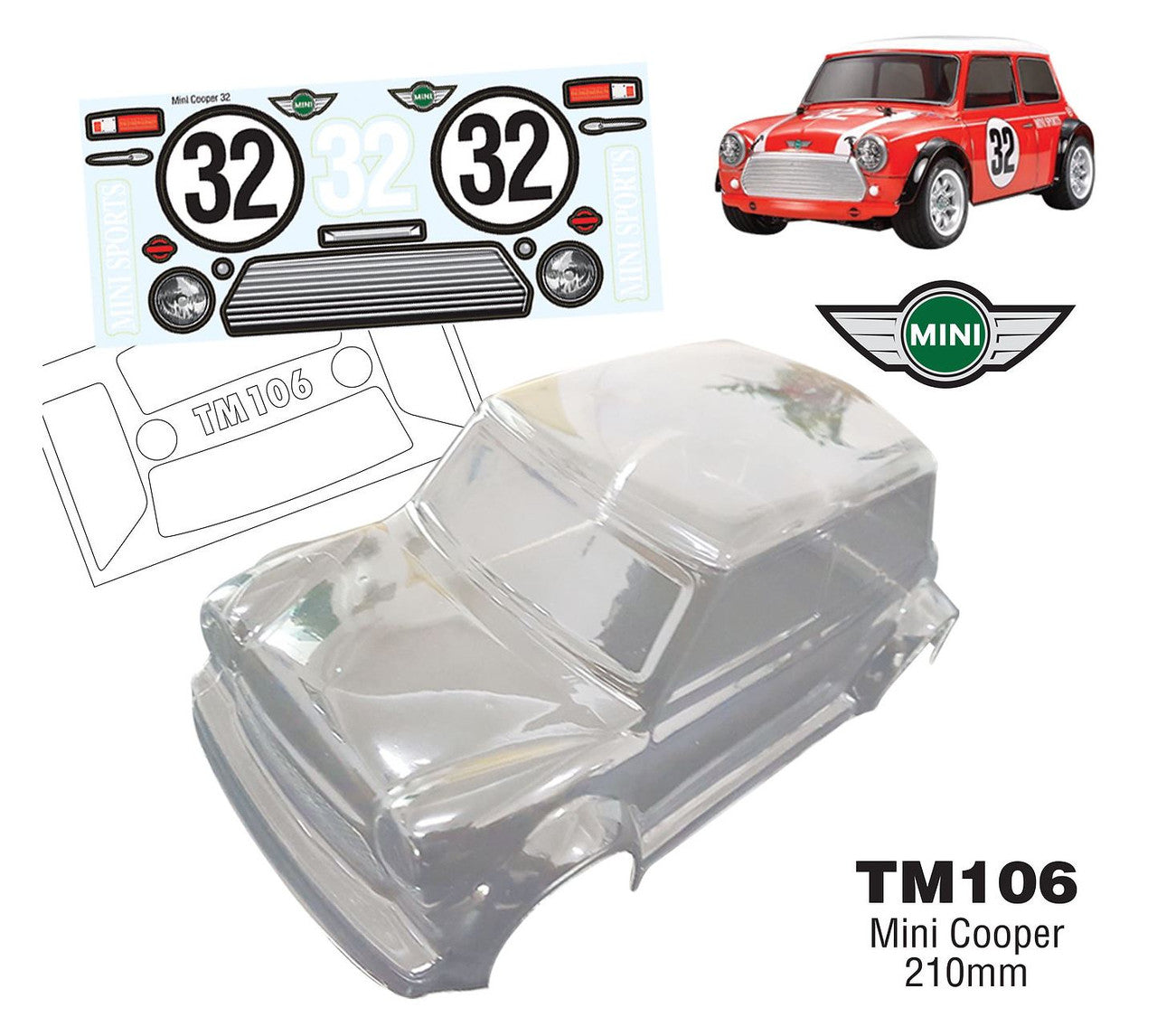 Team C TM106 1/10 Mini Cooper WB 210mm (8319285428461)